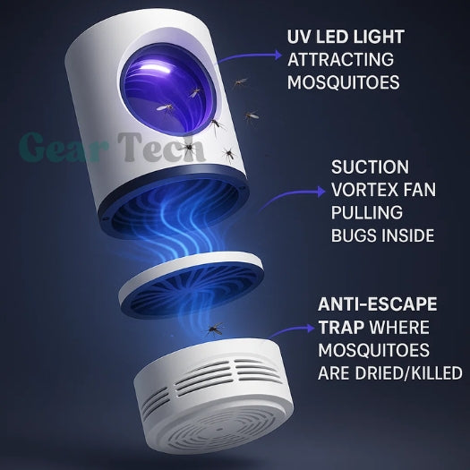 UV Light Insect Trap - Indoor/Outdoor Mosquito & Fly Killer for Effective Pest Control Solutions - TARHUS