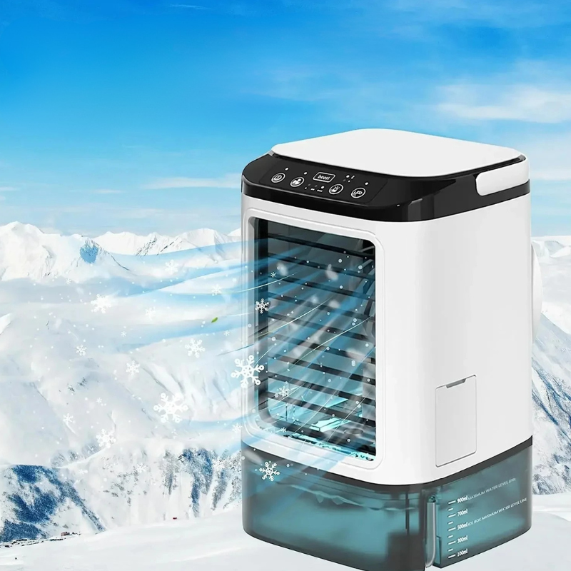 Frostiva | Portable Air Conditioner – 3-Speed Mini AC with Ultrasonic Dual Mist Cooling & LED Light