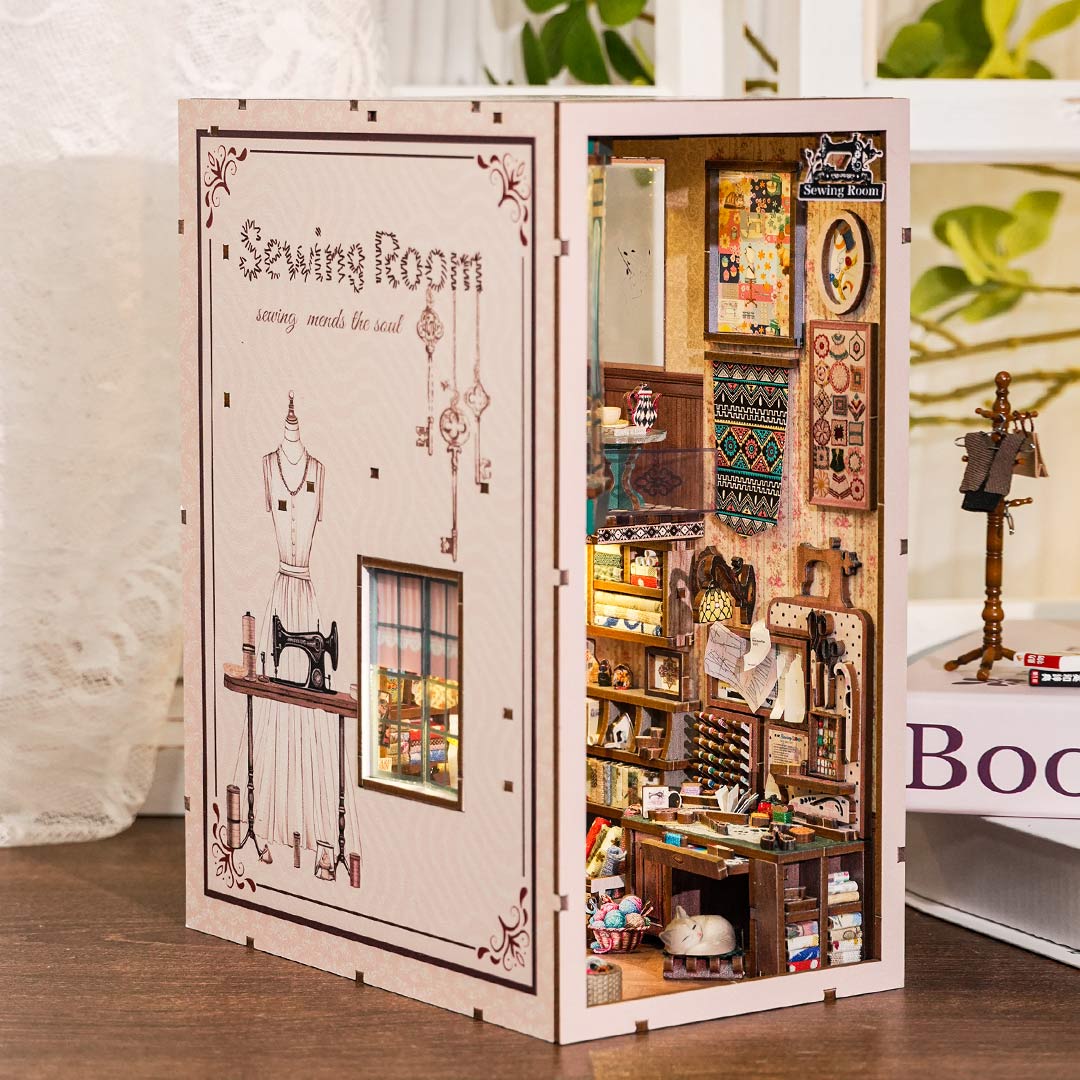 Sewing Room DIY Wooden Book Nook Shelf Insert TARHUS