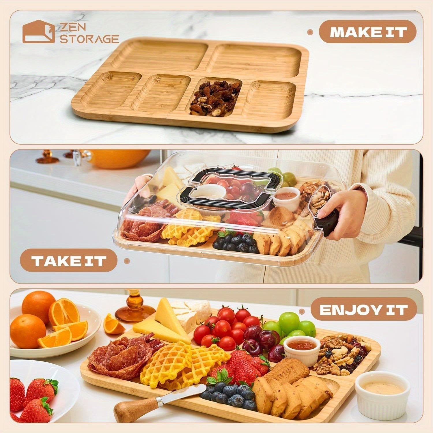 Bamboo Cheese Tray – Elegant, Portable & Perfect for Entertaining TARHUS