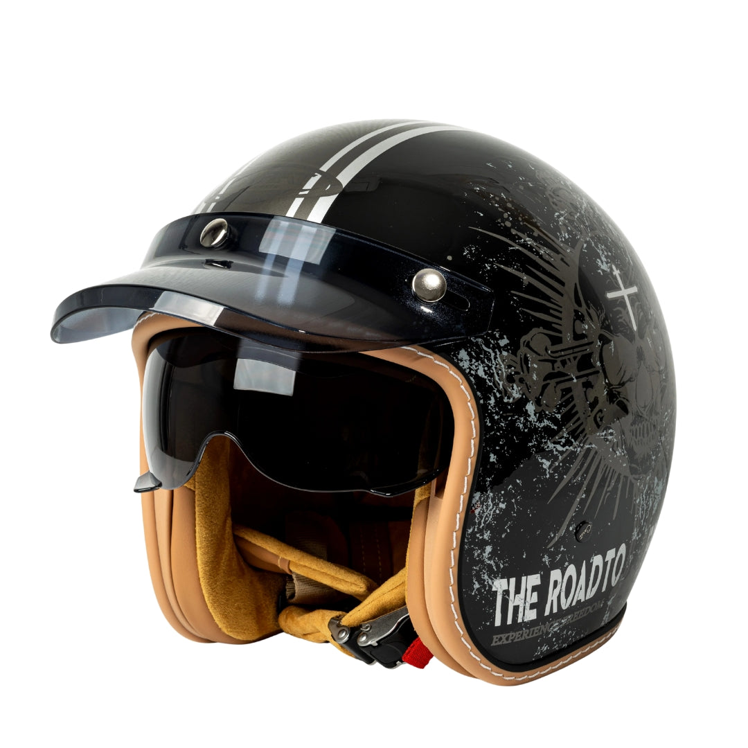 The Street King | Vintage Open Face Helmet – DOT & ECE Approved TARHUS