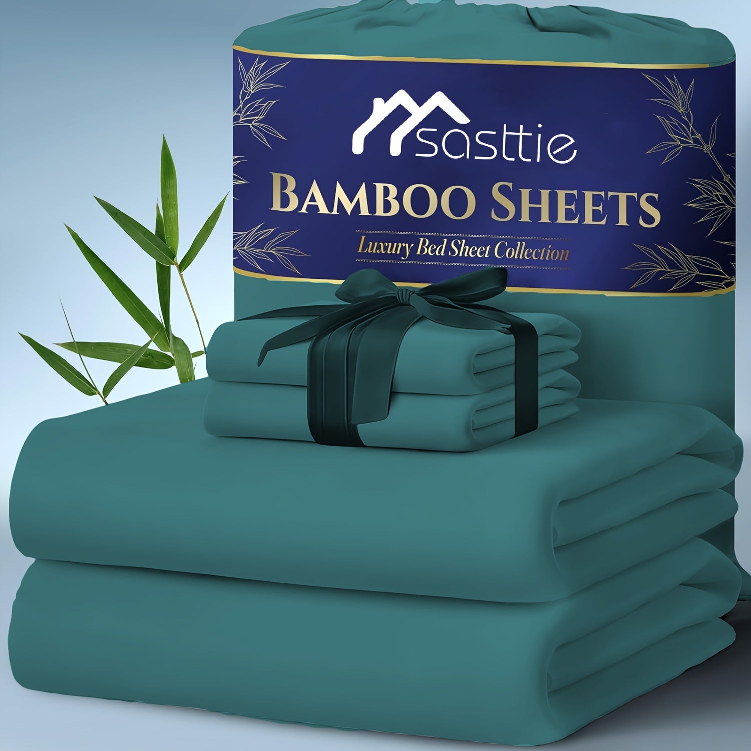 4pcs Bed Sheet Set - Ultra Soft Bamboo Blend - Super Cooling & Soft Bed Sheets - Fitted Sheet Deep Pocket Up to 40.64cm - Perfect for Hot Sleepers - Hotel-Quality Bedding Sheets Set - GREAT GIFTS TARHUS