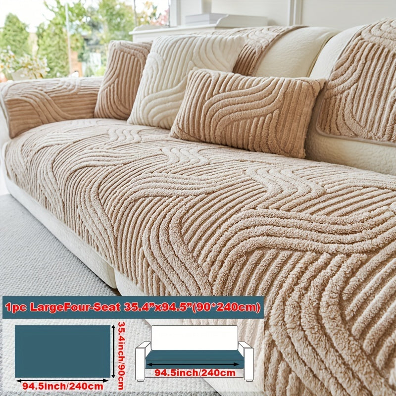 Luxury Plush Non-Slip Sofa Cover – Breathable Pet-Friendly Couch Protector - TARHUS