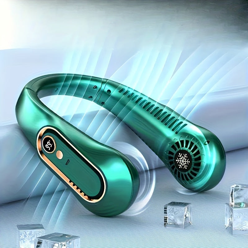 Portable USB Neck Fan – Super Ice Cooling, Adjustable Personal Fan for Summer TARHUS