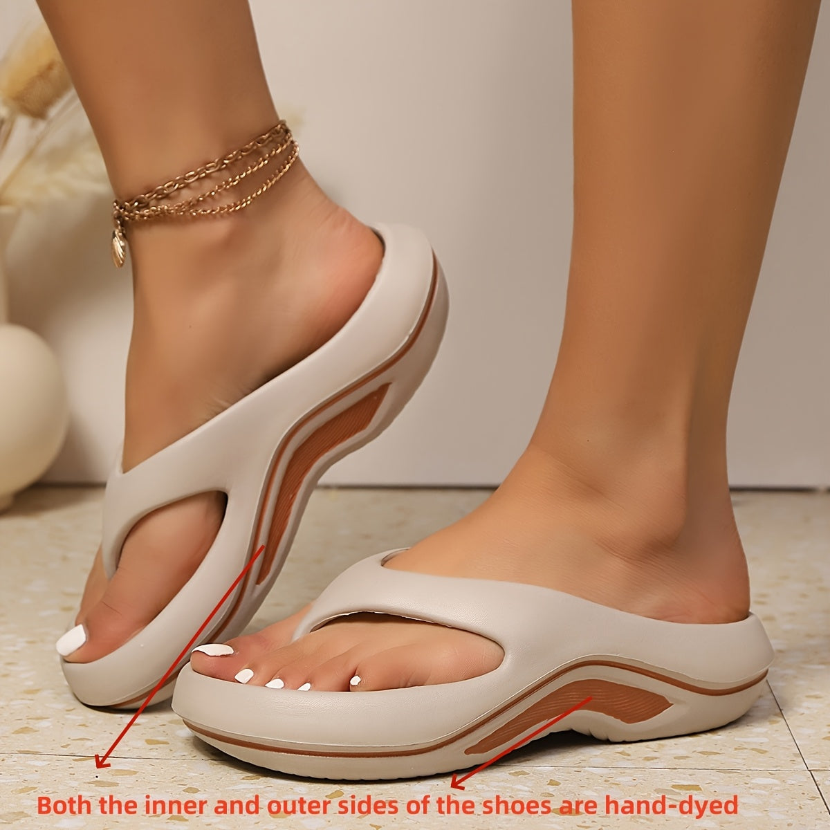 [Comfortable and Soft] Stylish Solid Color EVA Molded Flip-Flops - Comfortable and Soft - For Women, Daily Life, Work, or Beach Vacations TARHUS
