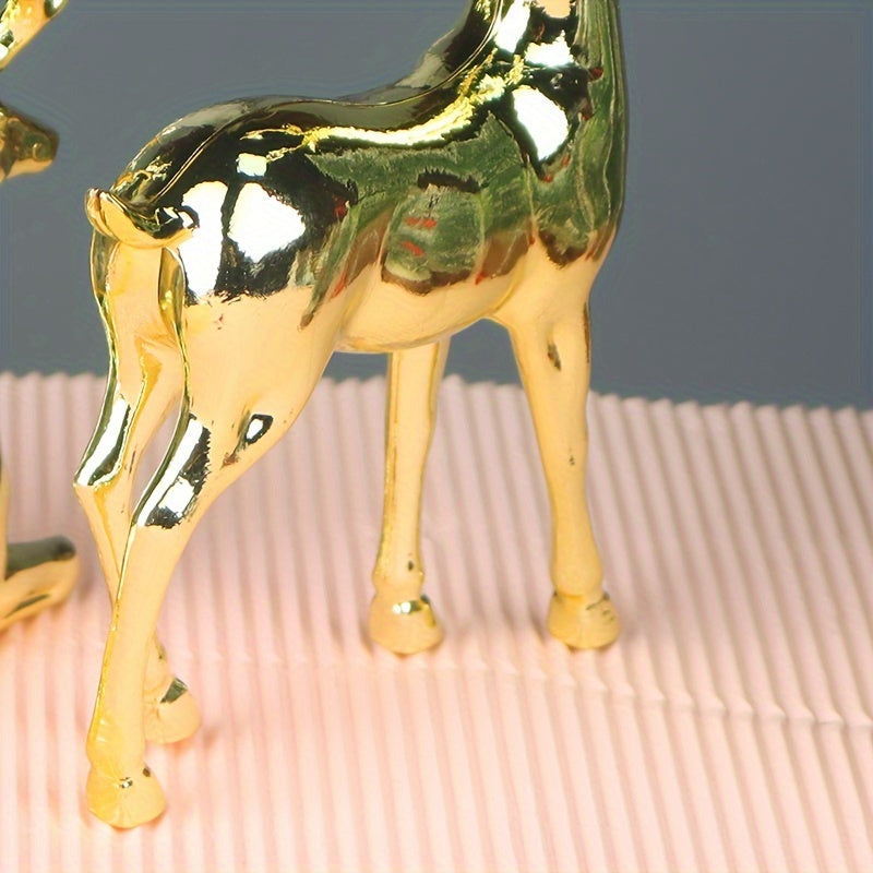 Pair of Golden Reindeer Statues – Elegant Holiday & Year-Round Decor | LuxeDeer TARHUS