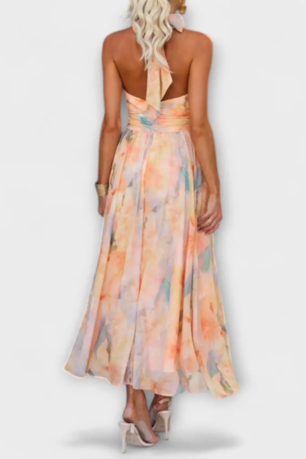 Isolde | Women Abstract Print Halter Neck Maxi Dress TARHUS  Dress
