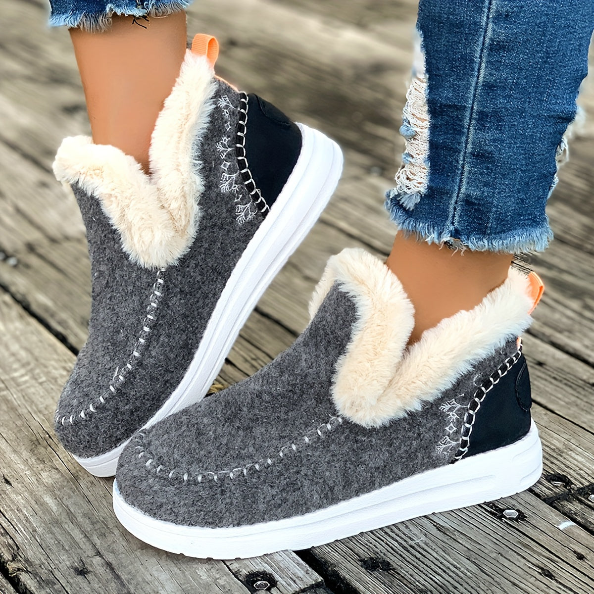 Women’s Fleece-Lined Winter Slippers – Soft Shoes