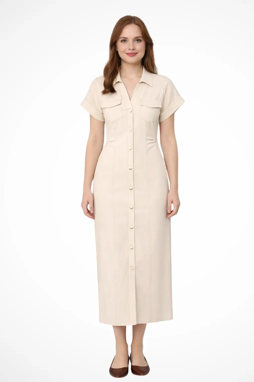 Juniper | Women’s Button Front Denim Maxi Dress with Lapel Collar TARHUS  Maxi Dress