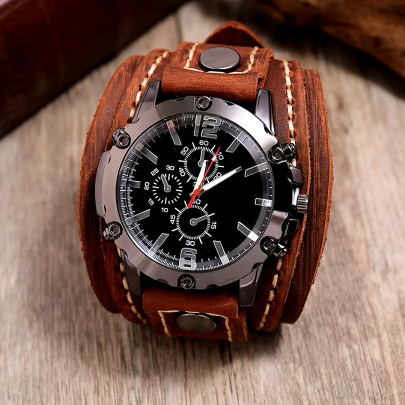 Men’s Cavalier Leather Watch | Vintage Style – Handcrafted Cowhide Strap TARHUS  Accessories