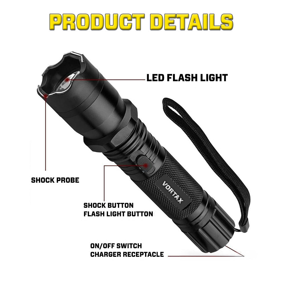 VORTAX X95 | Stun Flashlight – Compact Self-Defense & Tactical Light TARHUS