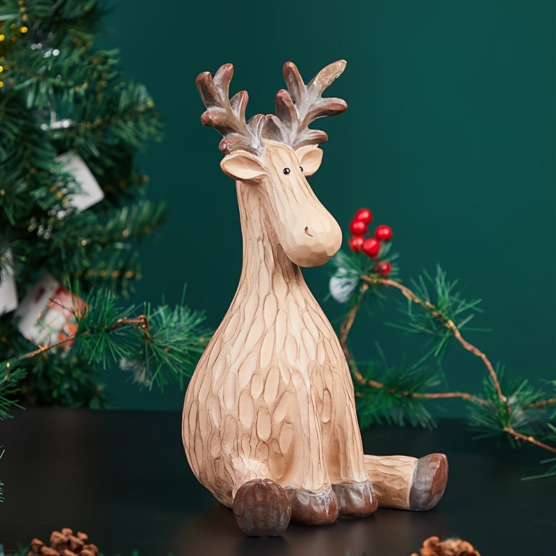Adorable Resin Reindeer Figurine – Festive Christmas Decoration | JoyAntler TARHUS