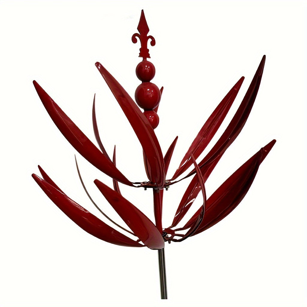 Metal Wind Spinner for Garden – Large Rotating Outdoor Yard Ornament, Battery-Free Kinetic Flower Decoration TARHUS