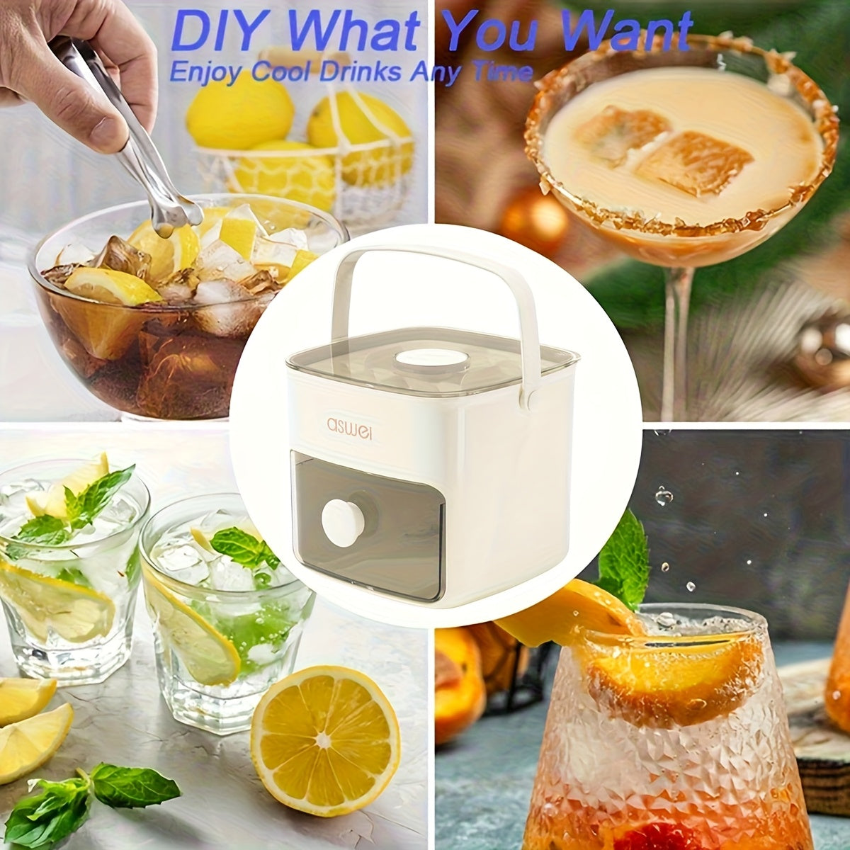 Easy-Press Ice Cube Mold | Tray - Large Capacity, Ice Cube Trays for Freezer, Double Layer 48 Ice Trays, Food-Grade plastic Ice Storage Freezer with Box Container, Stackable with Storage Iced Bucket Kits, Scoop, for Soup, Food, Drink, Coffee TARHUS
