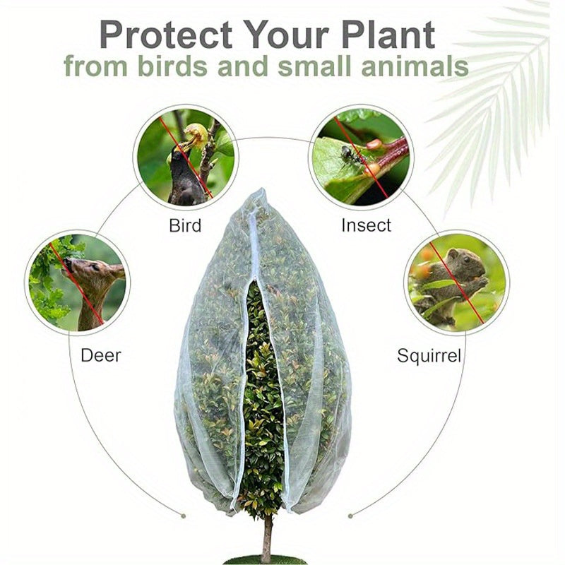 20PCs Fruit Tree Netting Bags with Zipper & Drawstring – Insect, Bird & Deer Barrier for Trees & Garden Plants TARHUS
