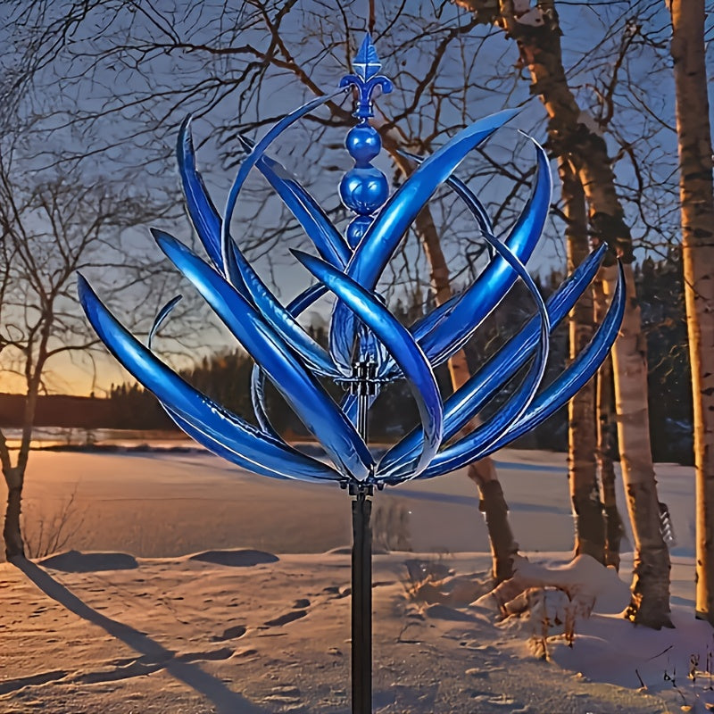 Metal Wind Spinner for Garden – Large Rotating Outdoor Yard Ornament, Battery-Free Kinetic Flower Decoration TARHUS