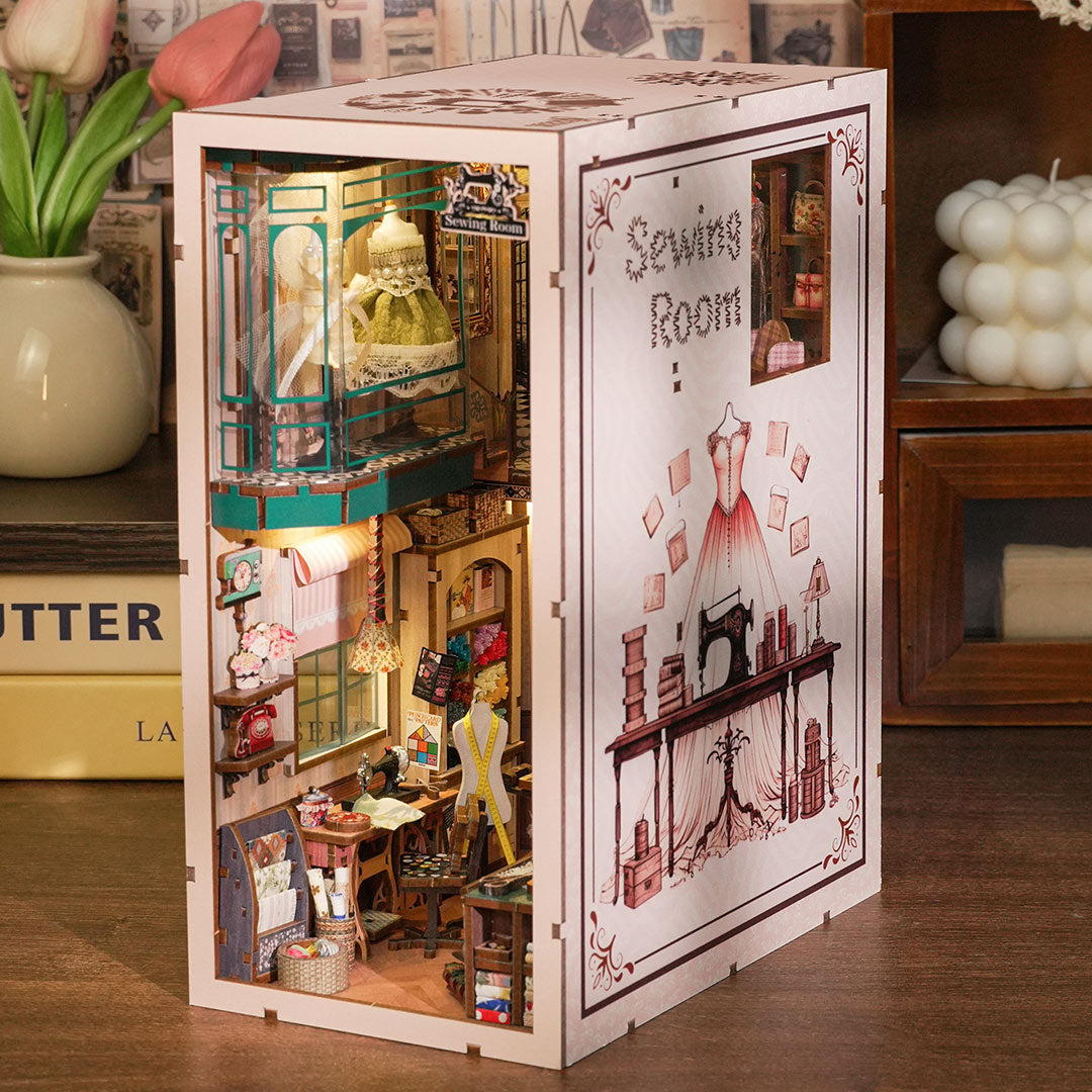 Sewing Room DIY Wooden Book Nook Shelf Insert TARHUS