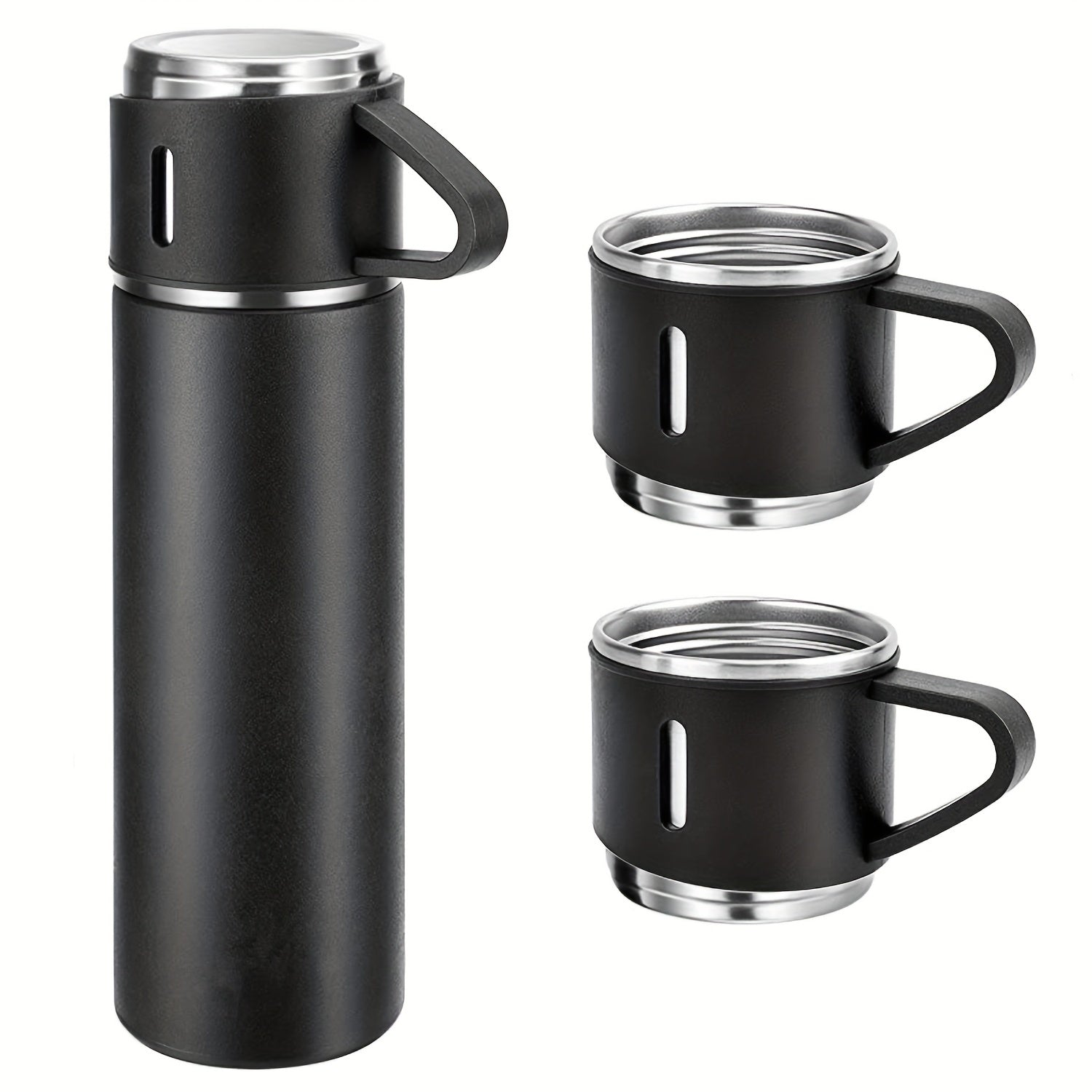 1pc Stainless Steel Thermal Mug, 500ml/16.9oz, Vacuum Insulated, Lead Free, Reusable, Hand Wash Only, Multipurpose, with Cup, for Adult, Coffee, Hot drink, Cold drink, Water Flask TARHUS