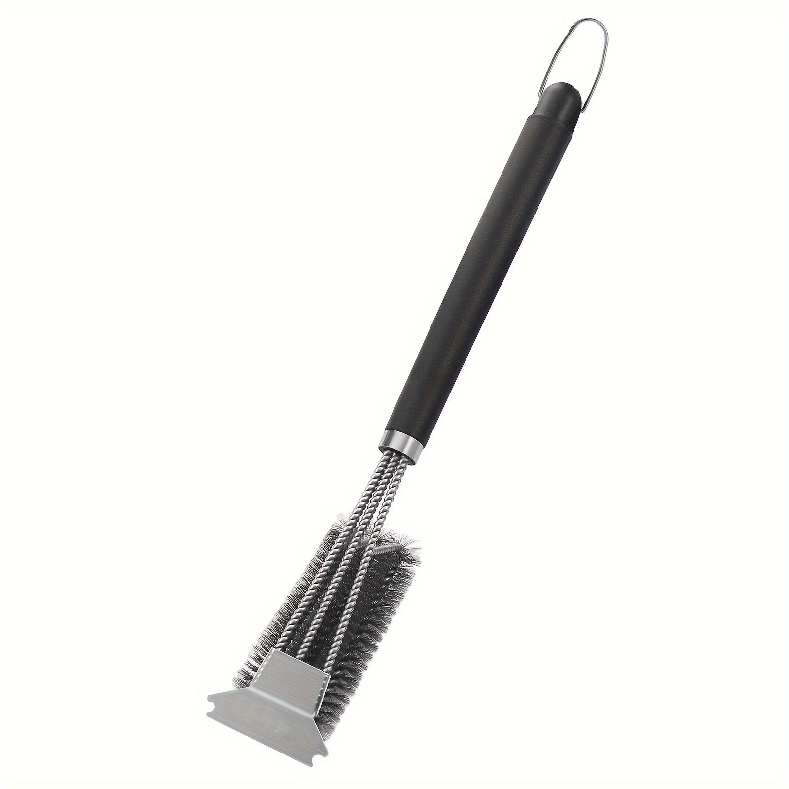 1pc BBQ Grill Brush and Scraper - Triple Scrubber, Wire Bristles, Easy to Clean, Outdoor Grilling Accessories TARHUS