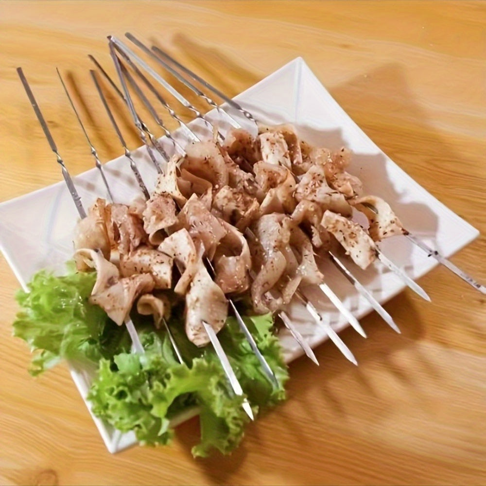 20/30/50pcs Durable Stainless Steel BBQ Skewers with 1 Tube Storage, Reusable and Easy to Clean for Outdoor and Indoor Grilling Parties TARHUS