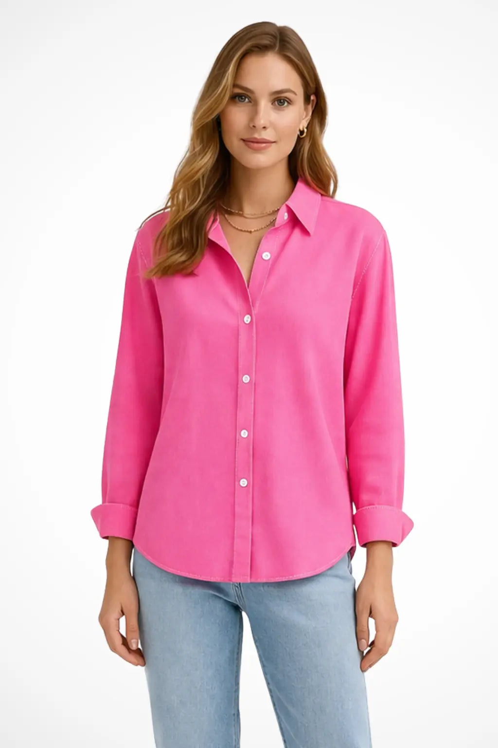Darcy | Women Relaxed Fit Long Sleeve Collared Button Down Shirt TARHUS