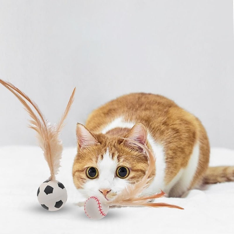 Interactive Feather Ball Toy Set for Cats - TARHUS