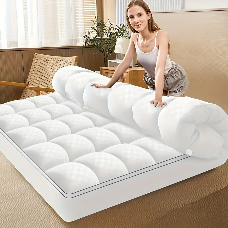 1200GSM Extra Thick Mattress Pad Cover - Cooling Comfort, Breathable Quilted Fitted Design, 30-50cm Deep Pocket, Overfilled With 7D&5D Filling, Machine Washable Bedding For All Sleepers, Skin-Friendly Design | Soft Texture TARHUS