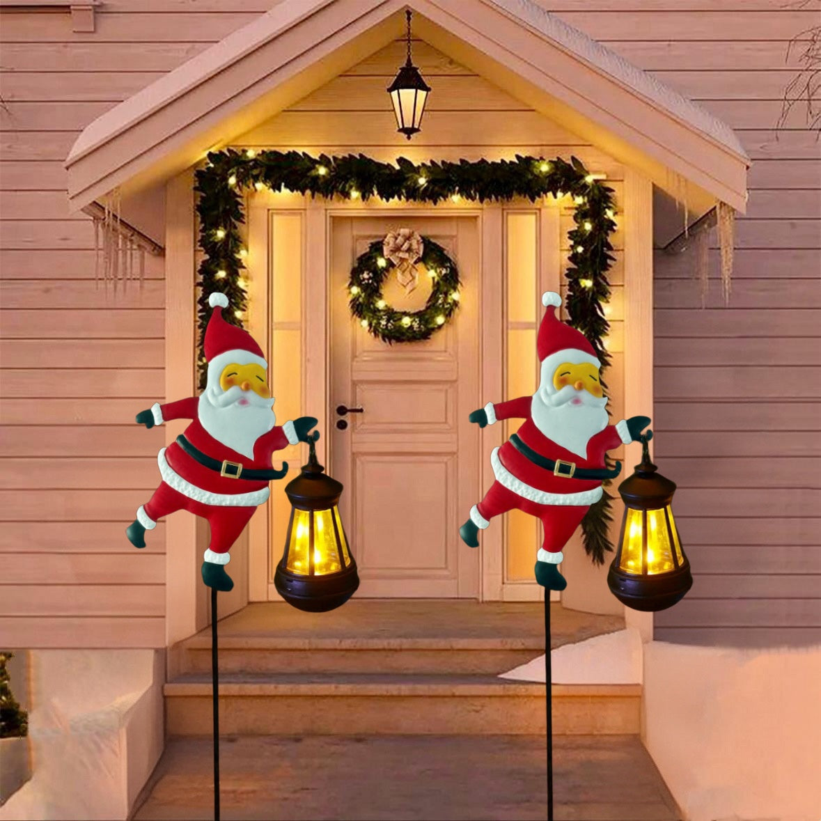 Solar-Powered Santa Lights – Warm LED Garden Pathway Decor | GlowPath TARHUS