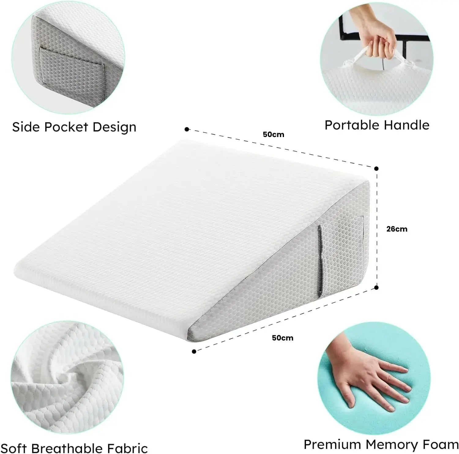 Wedge Support Pillow for Bed | Inclined Design – Back & Reflux Relief TARHUS