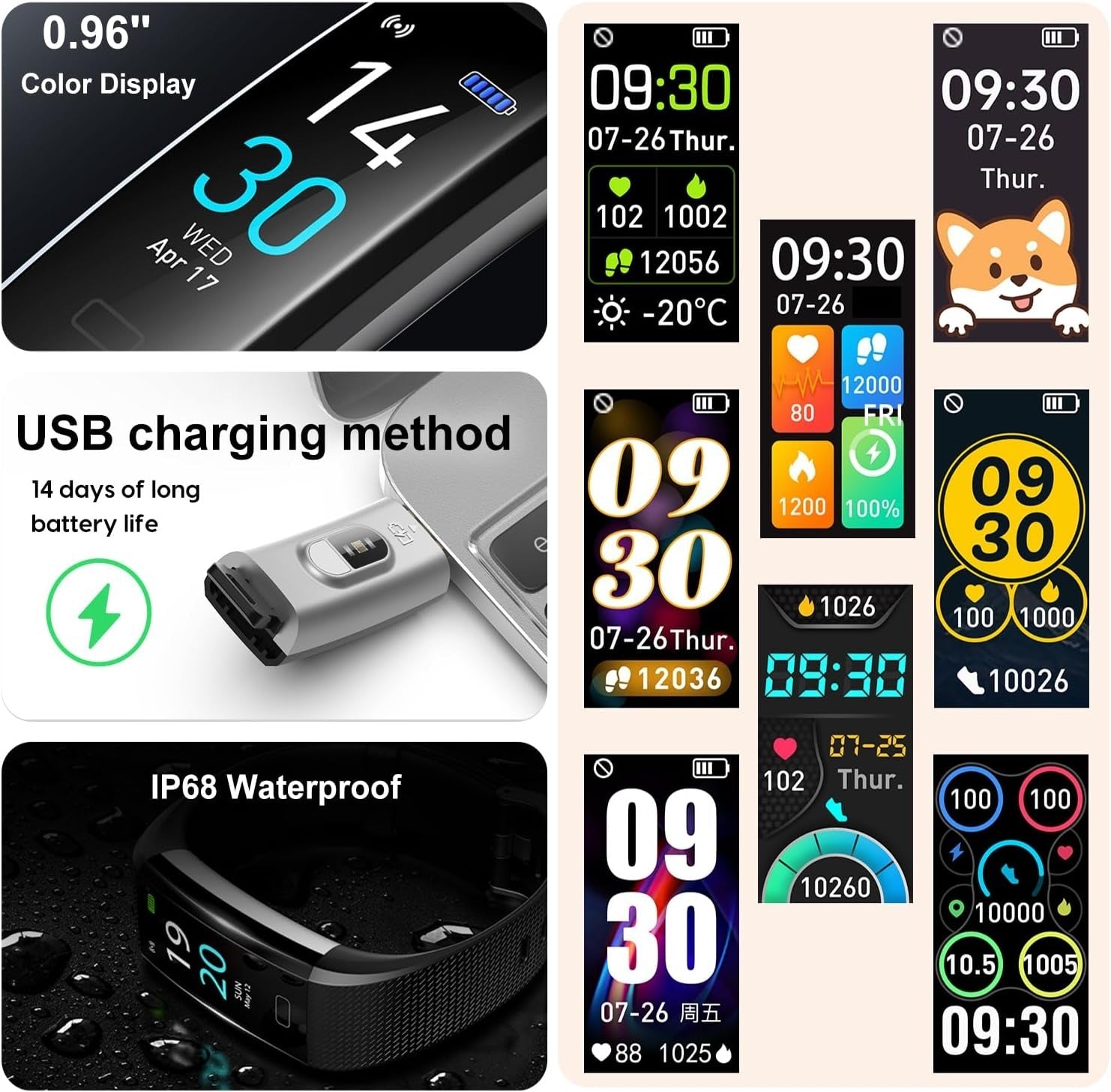 Blood Pressure and Heart Rate Monitor Smart watch - TARHUS