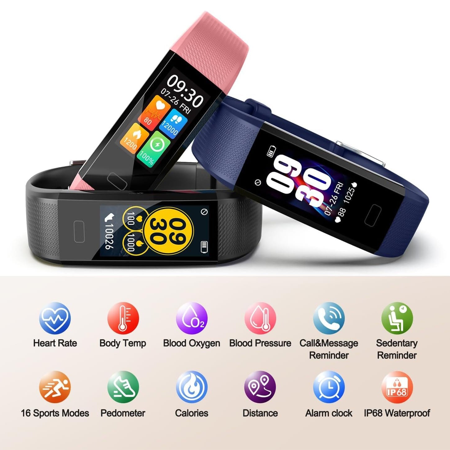 Blood Pressure and Heart Rate Monitor Smart watch - TARHUS