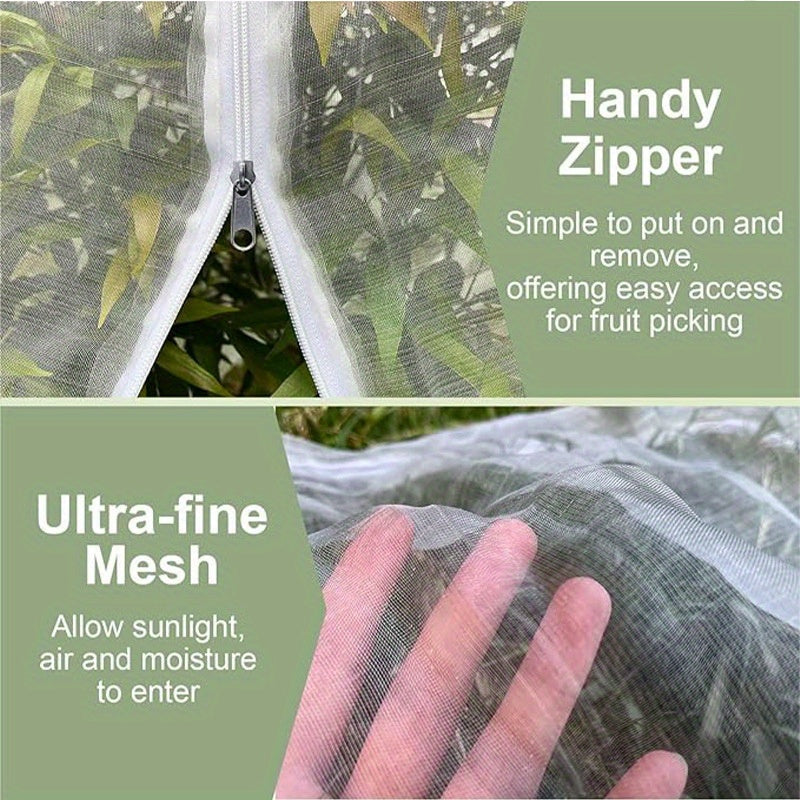 20PCs Fruit Tree Netting Bags with Zipper & Drawstring – Insect, Bird & Deer Barrier for Trees & Garden Plants TARHUS