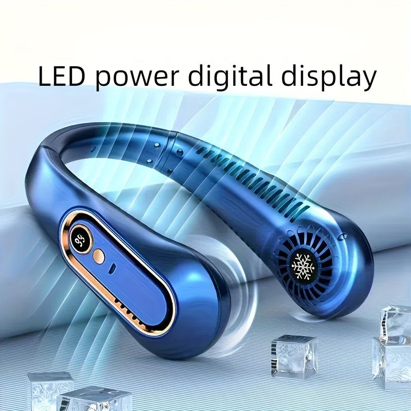 Portable USB Neck Fan – Super Ice Cooling, Adjustable Personal Fan for Summer TARHUS