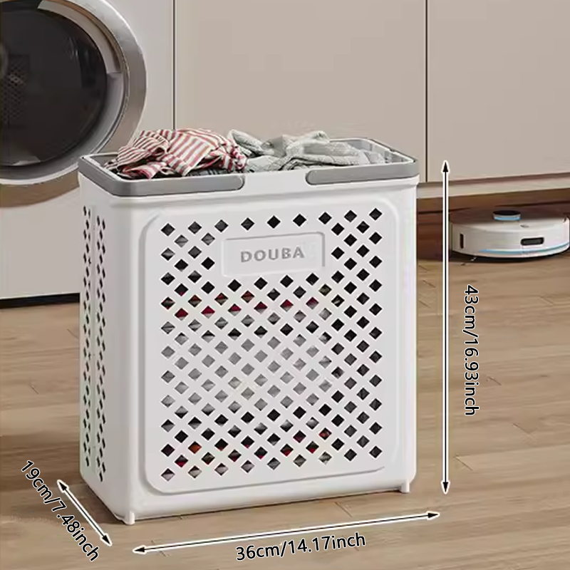 Large Capacity Collapsible Laundry Basket: Breathable Design & Built-In Wheels - TARHUS