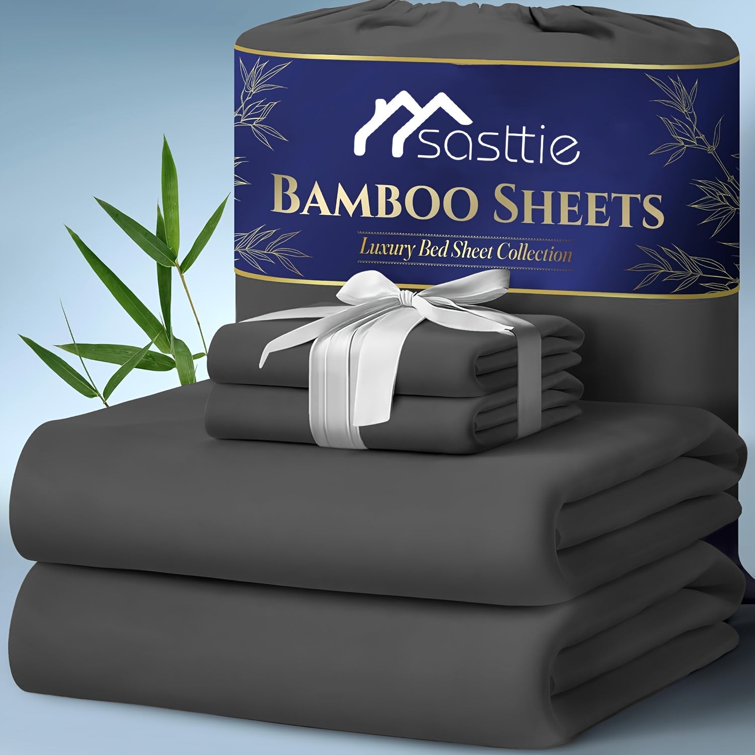 4pcs Bed Sheet Set - Ultra Soft Bamboo Blend - Super Cooling & Soft Bed Sheets - Fitted Sheet Deep Pocket Up to 40.64cm - Perfect for Hot Sleepers - Hotel-Quality Bedding Sheets Set - GREAT GIFTS TARHUS