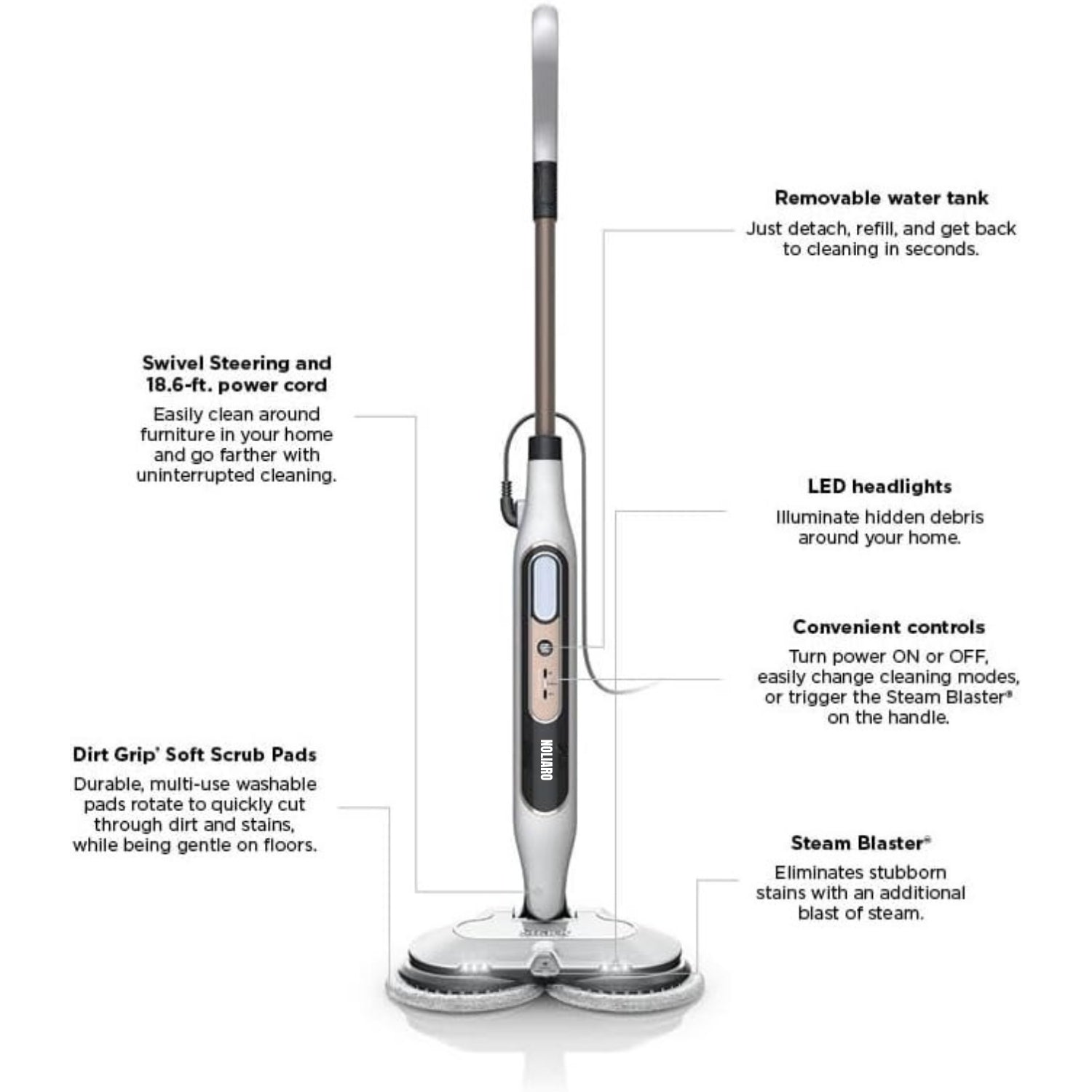 SteamJet Floor Mop | Dual-Spin Power Cleaning – Deep Shine, Effortless Glide TARHUS