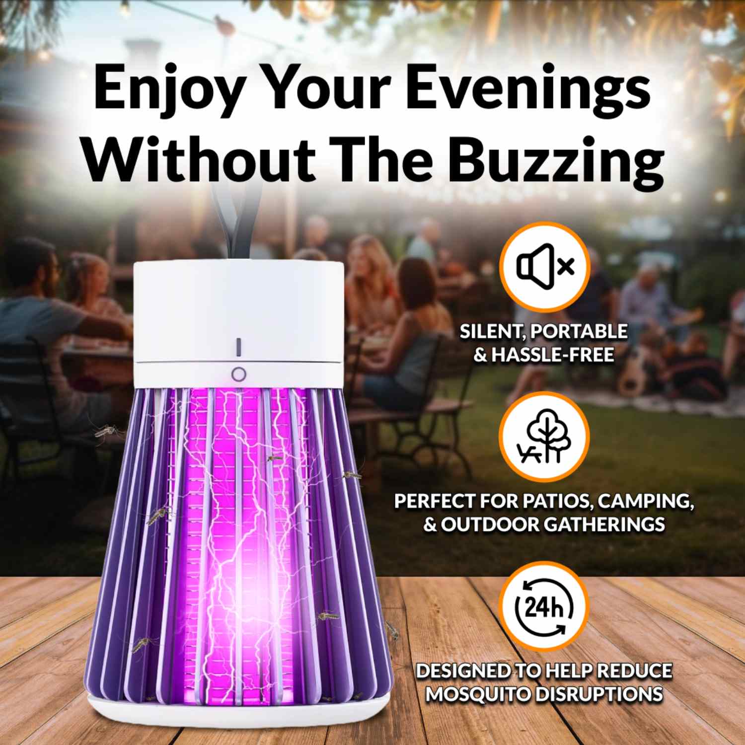 Mosquito Eliminator Lamp – Silent UV Insect Trap for Bedroom, Dorm & Outdoor Use | Cute Bug Zapper Night Light - TARHUS