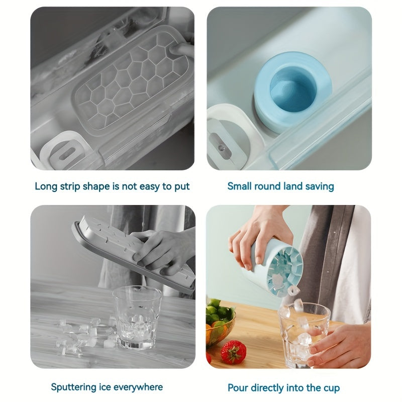 [Up to 60 Easy-Release Cubes] 1pc, Make Perfectly-Shaped Ice Cubes With This Easy-Release Silicone Ice Cube Mold - Holds Up To 60 Cubes! Kitchen Accessories TARHUS