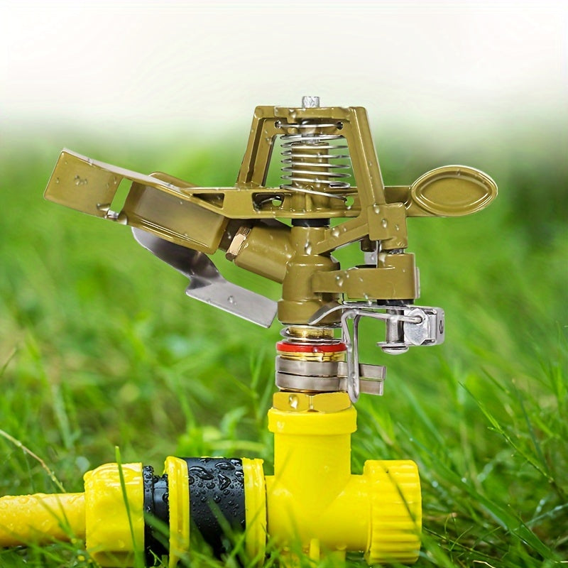 360° Rotating Zinc Alloy Lawn Sprinkler Head with Adjustable Arm & Spray Nozzle - Durable Garden Irrigation Tool for Even Water Distribution, Yard & Field Coverage, Sprinklers for Lawn TARHUS