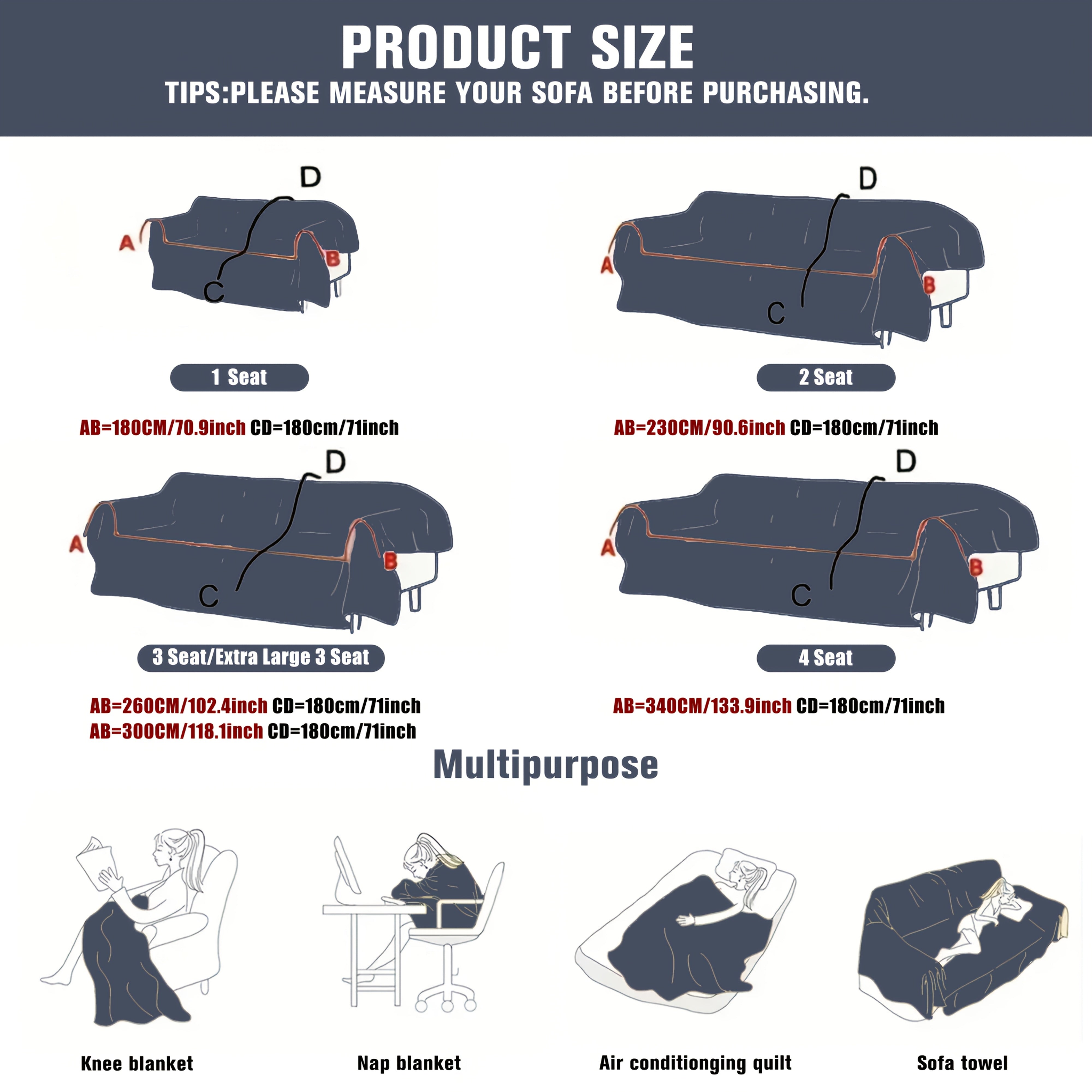 Modern Geometric Sofa Cover – Pet-Friendly, Non-Slip Couch Slipcover for 1–4 Seaters - TARHUS