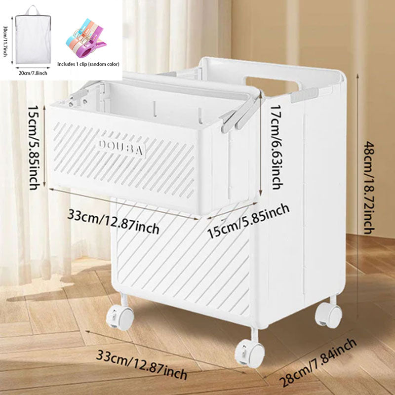 Large Capacity Collapsible Laundry Basket: Breathable Design & Built-In Wheels - TARHUS