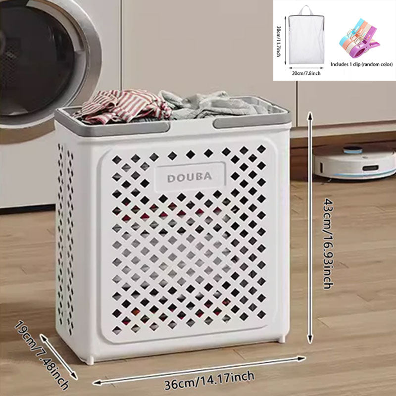 Large Capacity Collapsible Laundry Basket: Breathable Design & Built-In Wheels - TARHUS