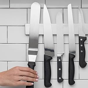 Magnetic Knife & Tool Holder – Wall-Mounted Stainless Steel Strip for Kitchen Utensils, Tools & Garage Storage - TARHUS