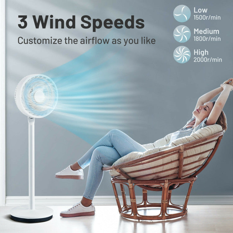AeroFan | Small Standing Fan – Adjustable Height Pedestal with Quiet Oscillation