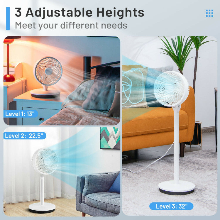 AeroFan | Small Standing Fan – Adjustable Height Pedestal with Quiet Oscillation