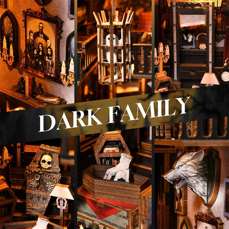 Dark Family - Book Nook Kit, DIY 3D Wooden Puzzle