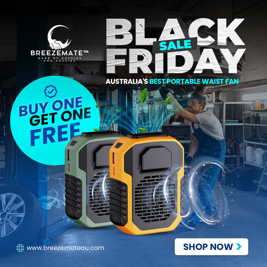 BreezeMate Portable Waist Fan | Hands-Free Cooling for Work & Outdoors TARHUS  Portable Waist Fan