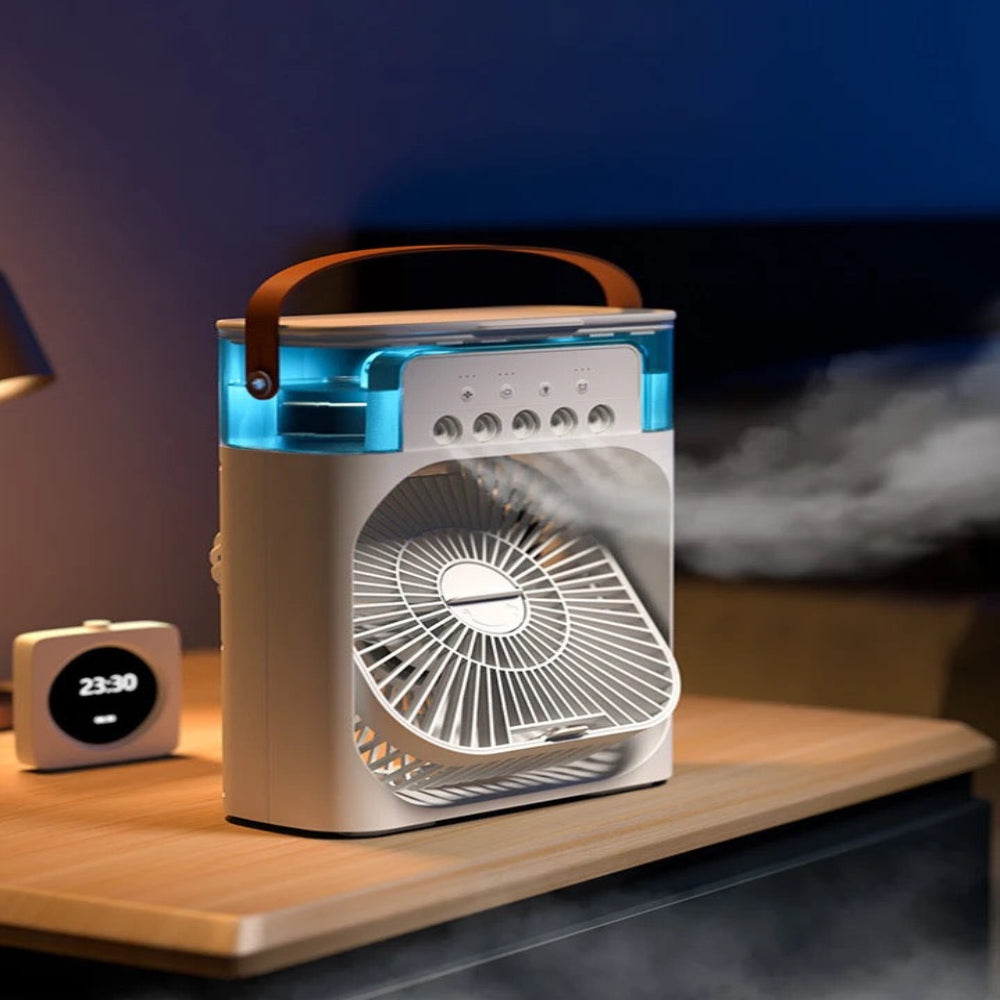 Aerosa | Compact Air Cooler – Portable Mini Fan with LED Light & USB Power