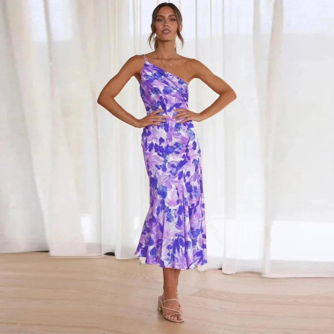 Eliza - One-Shoulder Midi Dress - TARHUS