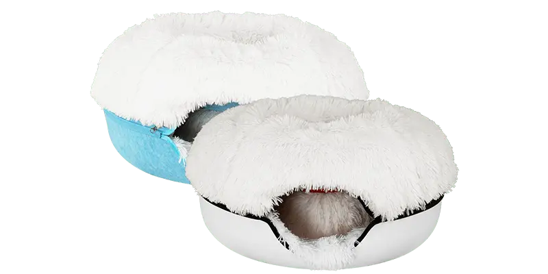 Cat Cave Calming Donut Bed for Anxiety Relief & Cozy Sleeping